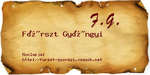 Fürszt Gyöngyi névjegykártya