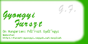 gyongyi furszt business card